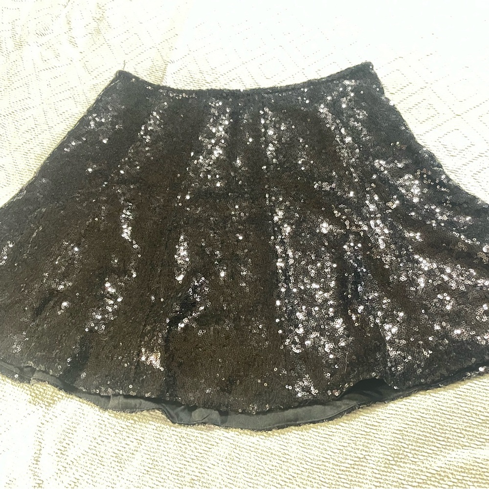 Guess Black Sequin Skater Mini